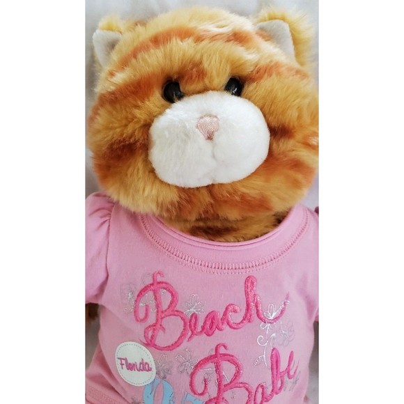 Build A Bear Orange Striped Tabby Cat Plush Stuffed Toy 18” Meow Button In Hand - Picture 3 of 11